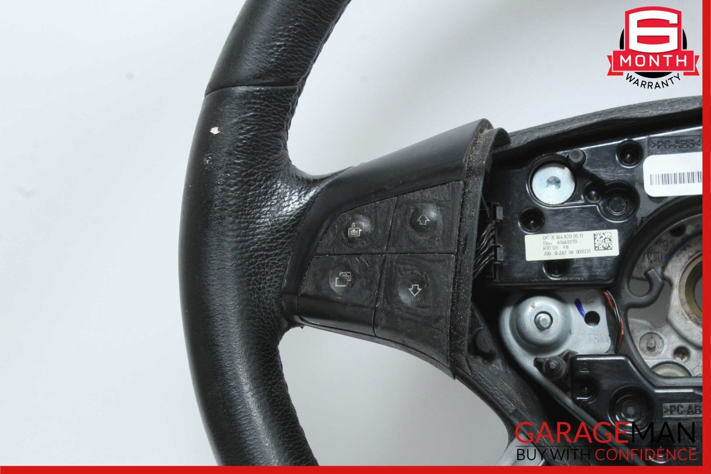 06-09 Mercedes W164 ML350 4MATIC Steering Wheel Black w/ Wood Top OEM