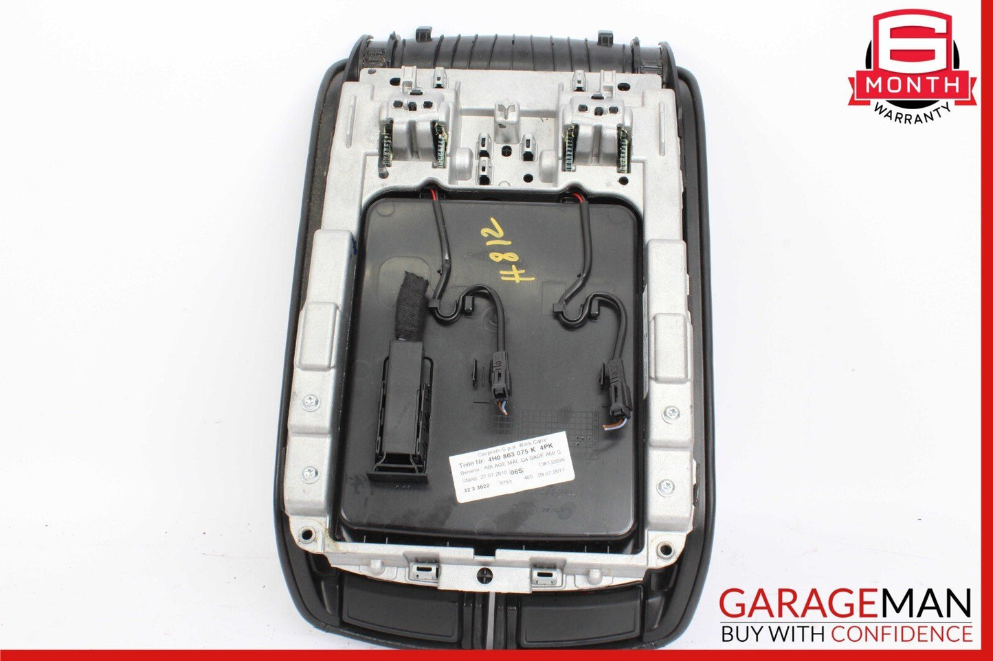 11-17 Audi A8 Center Console Armrest Black 4H0863075K OEM