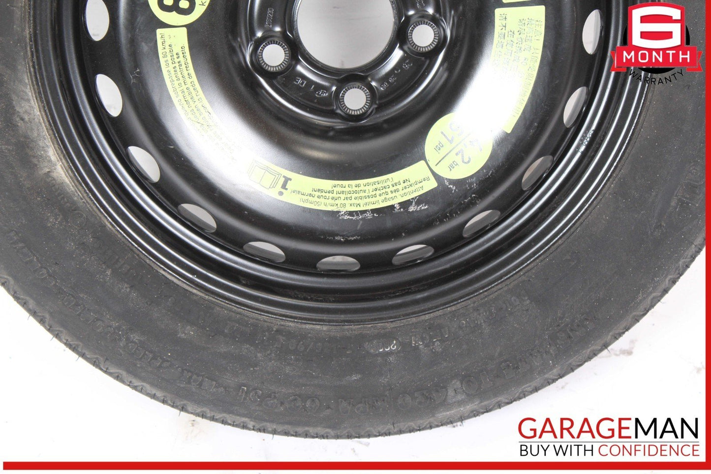 08-14 Mercedes W204 C250 C300 Emergency Spare Tire Donut Wheel Rim 125 90 16"