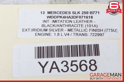 12-16 Mercedes R172 SLK250 SLK350 Hand Parking Brake Control Module