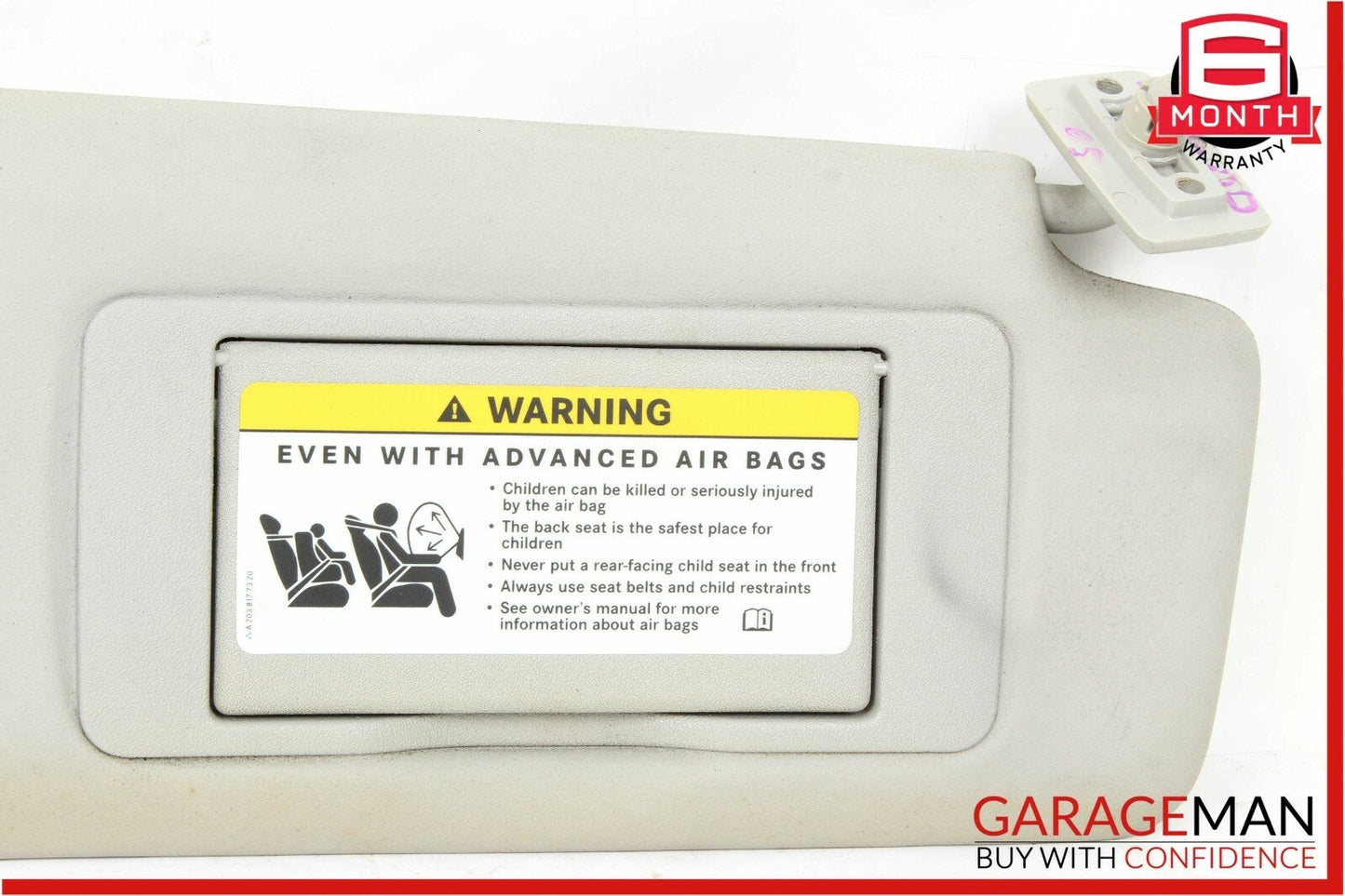 03-09 Mercedes W209 CLK350 CLK500 Front Right Side Windshield Sunvisor Sun Visor