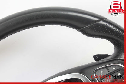 15-18 Mercedes W205 C300 GLC300 Steering Wheel Black w/ Paddle Shifters Assy OEM