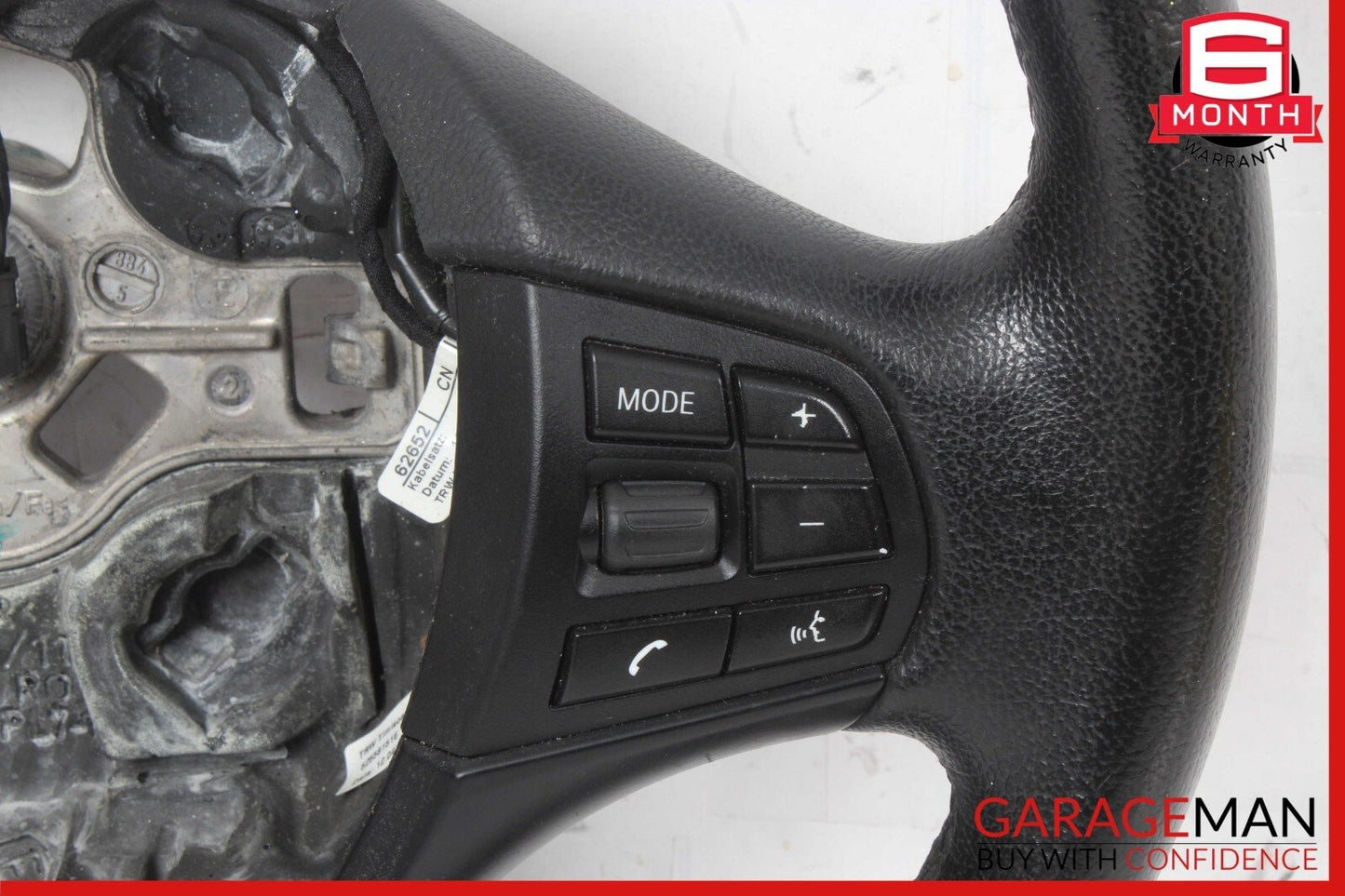 12-18 BMW 320i 328i Steering Wheel Leather Black OEM