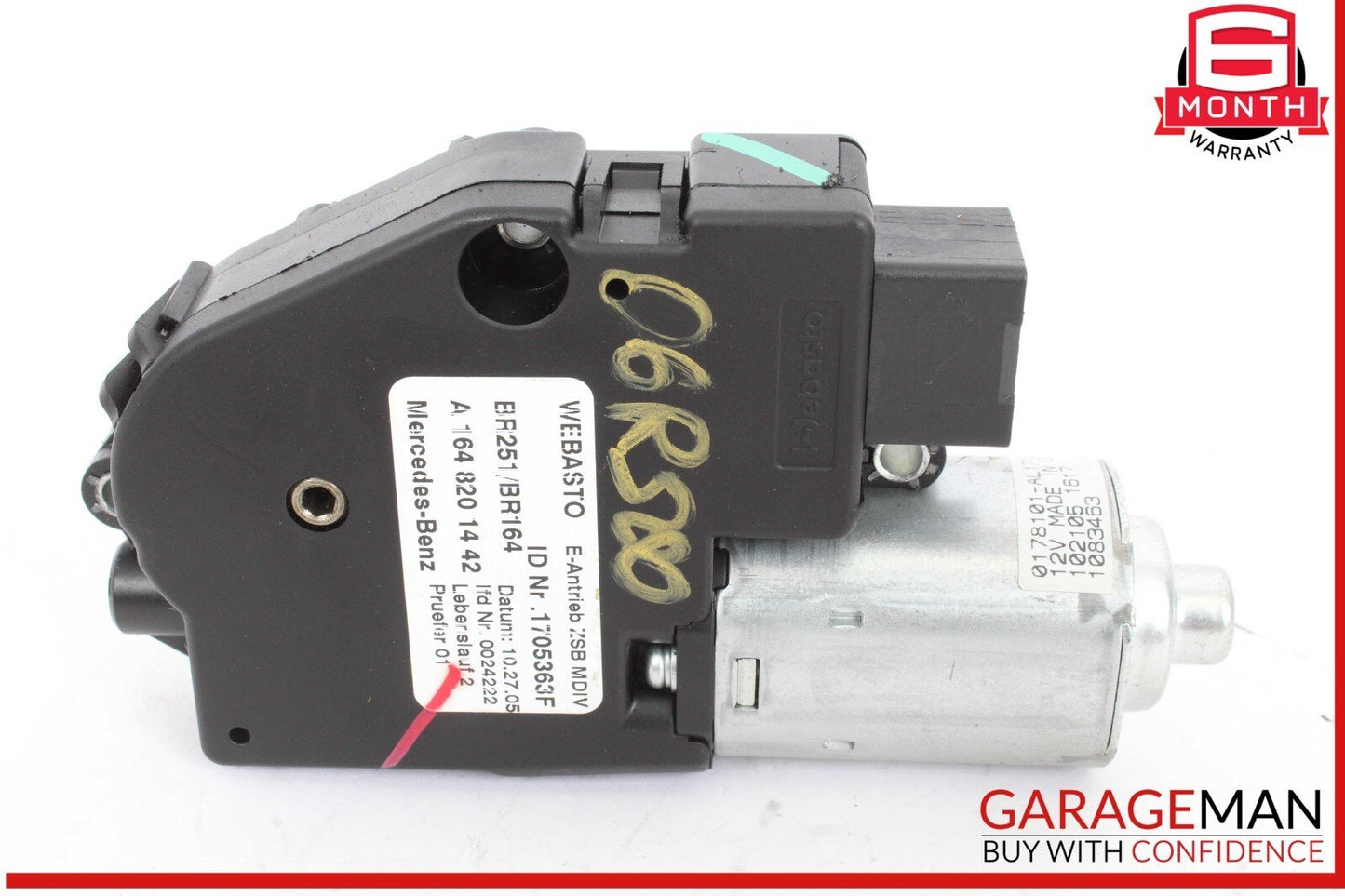 06-13 Mercedes W251 R500 4MATIC Panoramic Sunroof Sun Roof Motor 1648201442 OEM