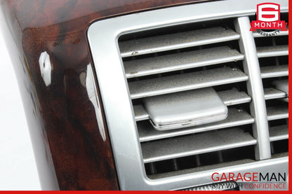 07-13 Mercedes W221 S550 Rear Center Console AC A/C Air Vent Trim Panel Wood