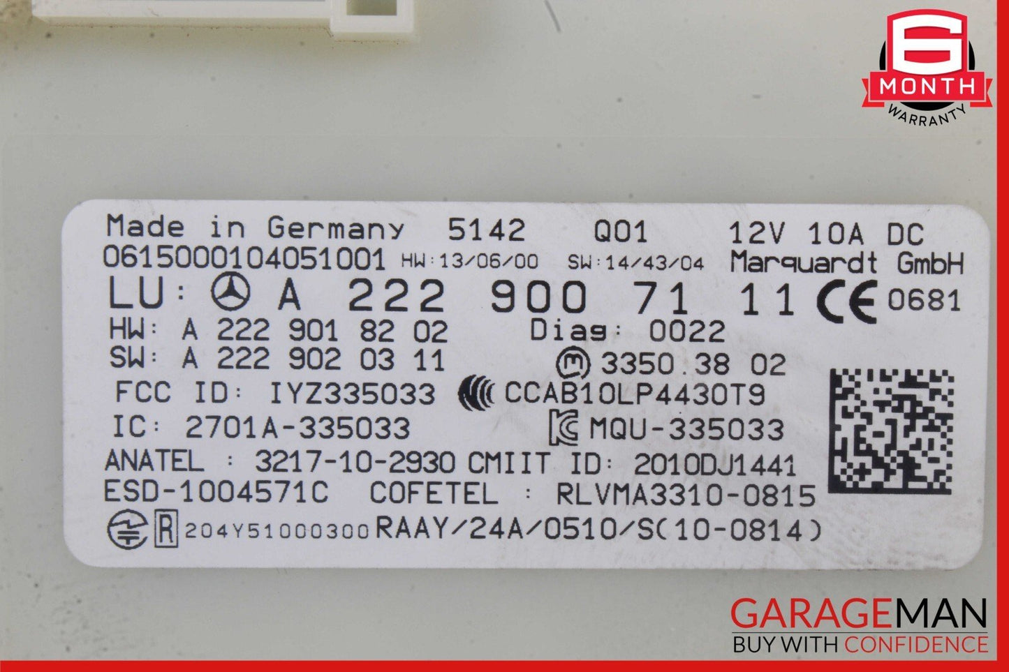 14-19 Mercedes W205 C300 S600 GLC350 S550 Keyless Go Entry Control Module OEM