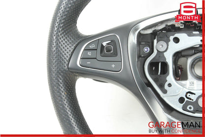 16-18 Mercedes W213 E250 E400 AMG Sport 3 Spoke Steering Wheel Assembly Black