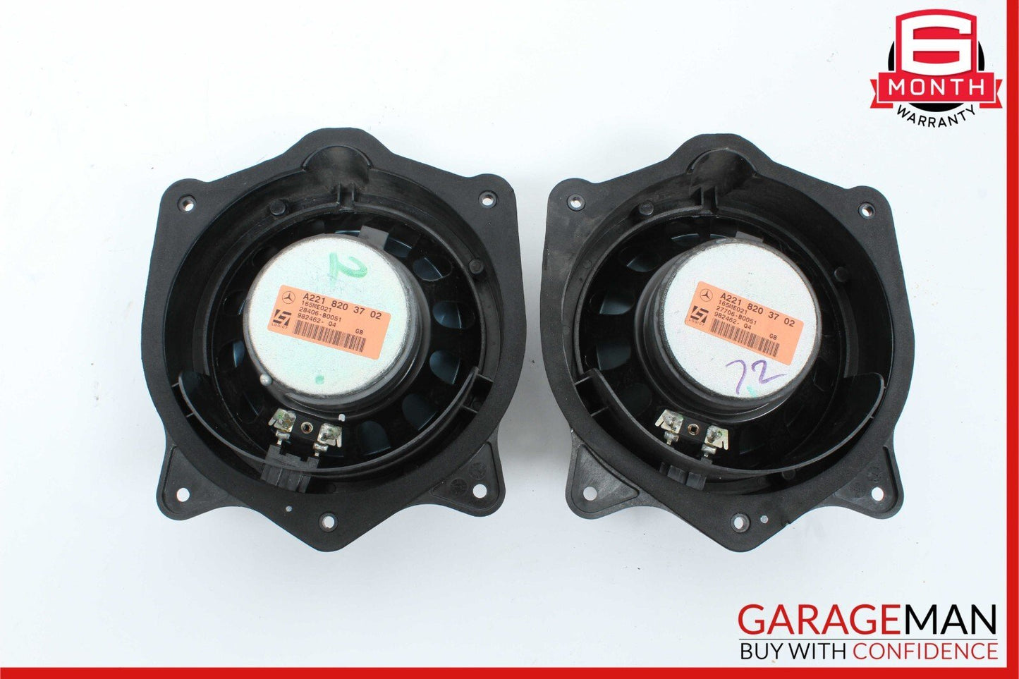 07-09 Mercedes W221 S550 Rear Left & Right Door Audio Sound Speaker Set of 2 OEM