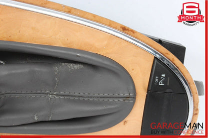 07-09 Mercedes W211 E350 E500 Floor Shift Shifter Knob Boot Cover Trim Wood OEM