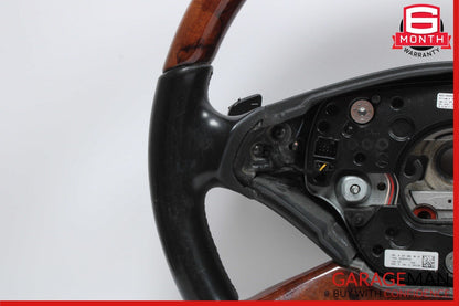 10-13 Mercedes W221 S550 S600 Steering Wheel w/ Paddle Shifters Black Wood OEM