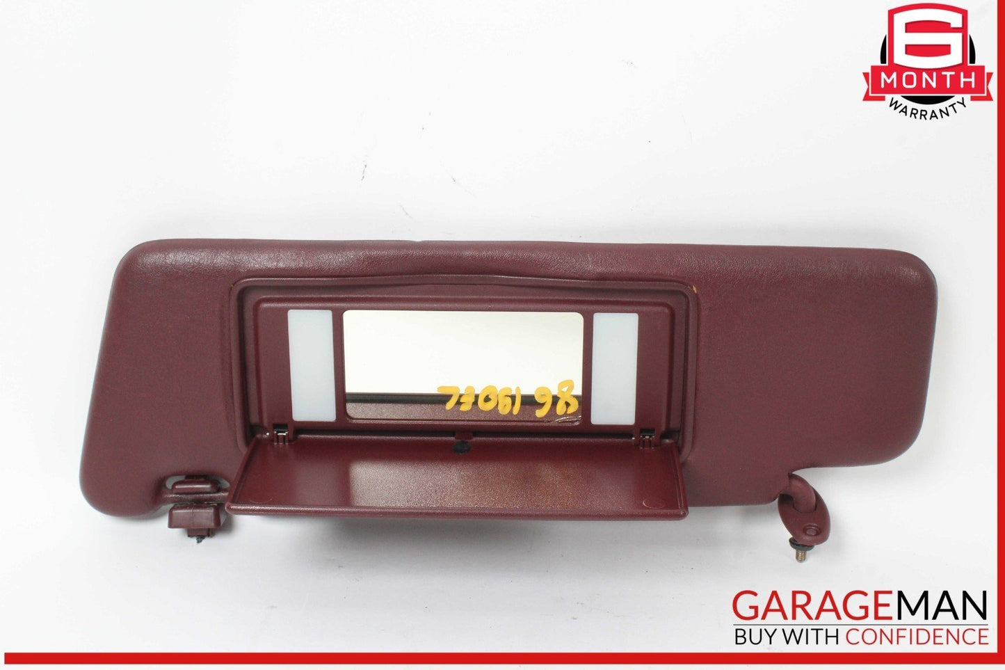 84-93 Mercedes W201 190E 190D Left Driver Side Sunvisor Burgundy OEM