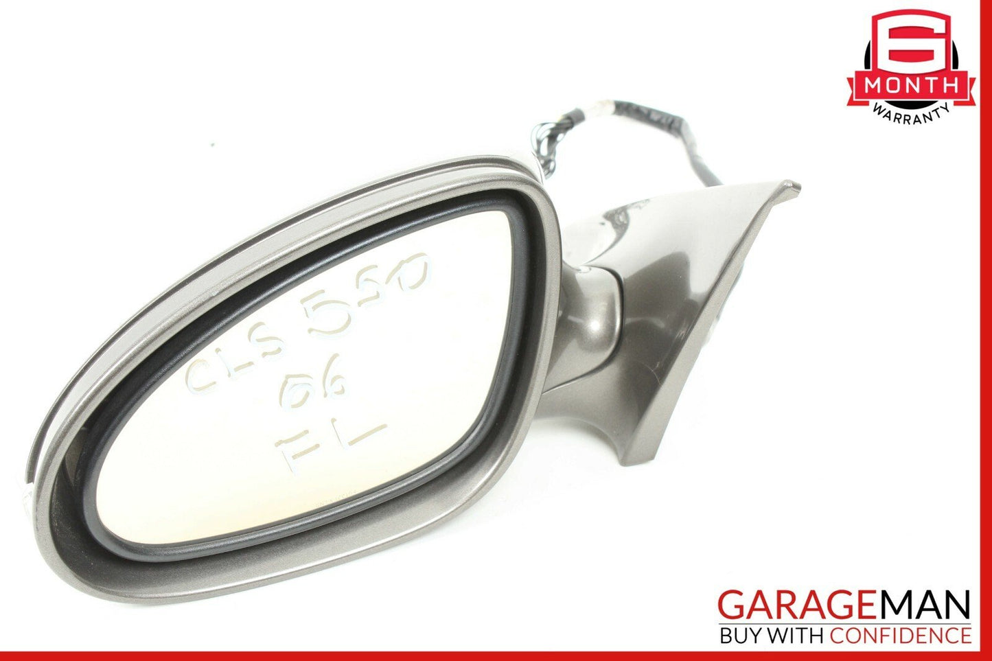 06-08 Mercedes W219 CLS500 Front Left Driver Side Mirror Door Rear View Grey OEM