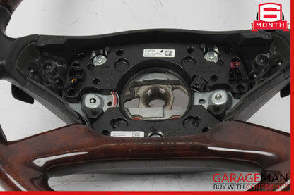 10-14 Mercedes W221 S550 S600 Steering Wheel w/ Paddle Shifters Black Wood OEM