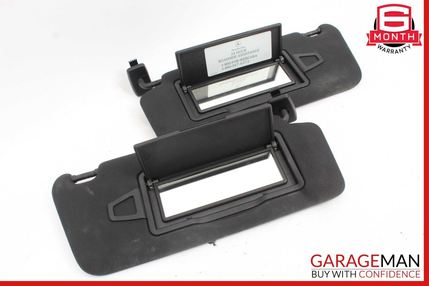 08-14 Mercedes W204 C250 Front Right and Left Sunvisor Sun Visor Set Black OEM