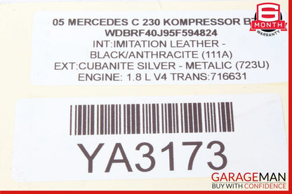 01-07 Mercedes W203 C230 C320 Rear Left Door Computer Control Module Unit