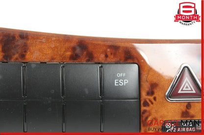 05-09 Mercedes W209 CLK350 Dash Heated Seat ESP Hazard Switch Control Wood OEM