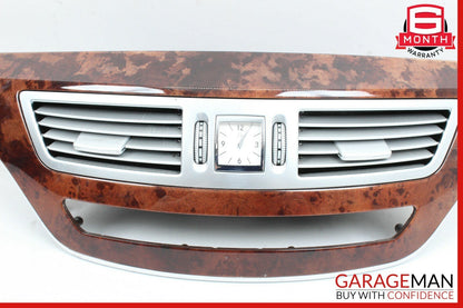 07-09 Mercedes W221 S550 Dash Dashboard Center Trim Bezel Air Vent Assembly Wood