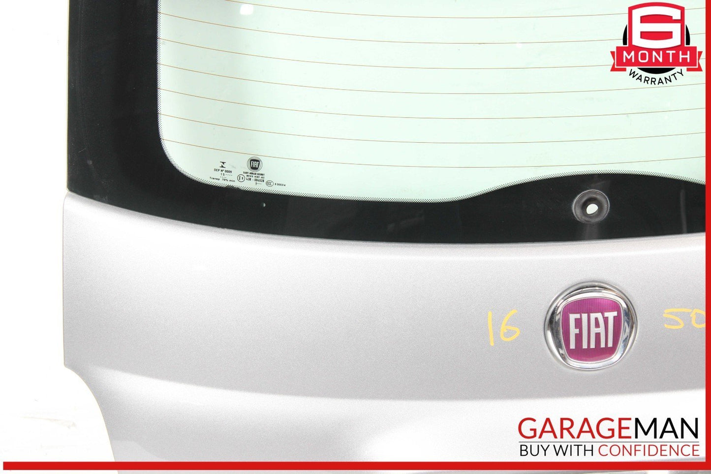 12-17 Fiat 500 Rear Trunk Lid Tailgate Liftgate Shell Gray OEM