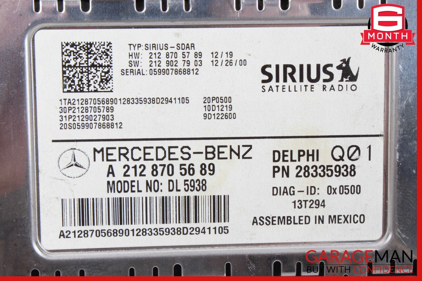 10-17 Mercedes W117 CLA250 C300 Sirius Satellite Radio Receiver Module Unit OEM