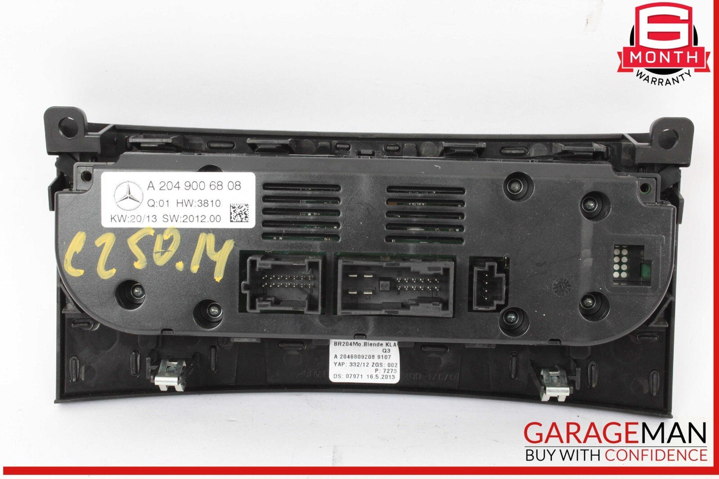 12-14 Mercedes W204 C250 C63 AMG C300 AC A/C Heater Climate Control w/ Trim OEM