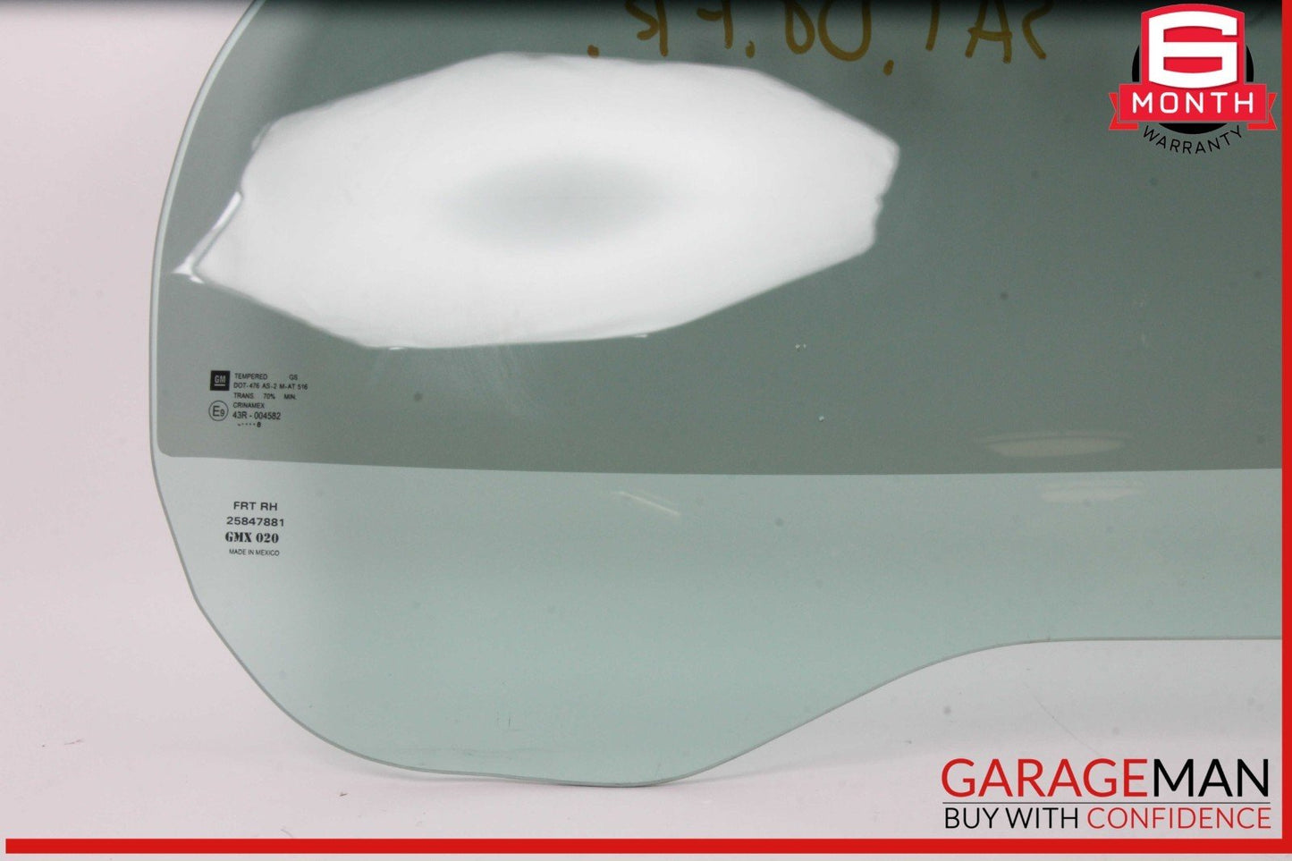 07-10 Saturn Sky Front Right Passenger Side Door Window Glass 25847881 OEM