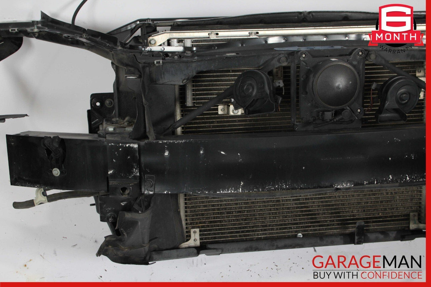 03-06 Mercedes R230 SL500 Engine Cooling Radiator Fan Shroud A/C Condenser Assy