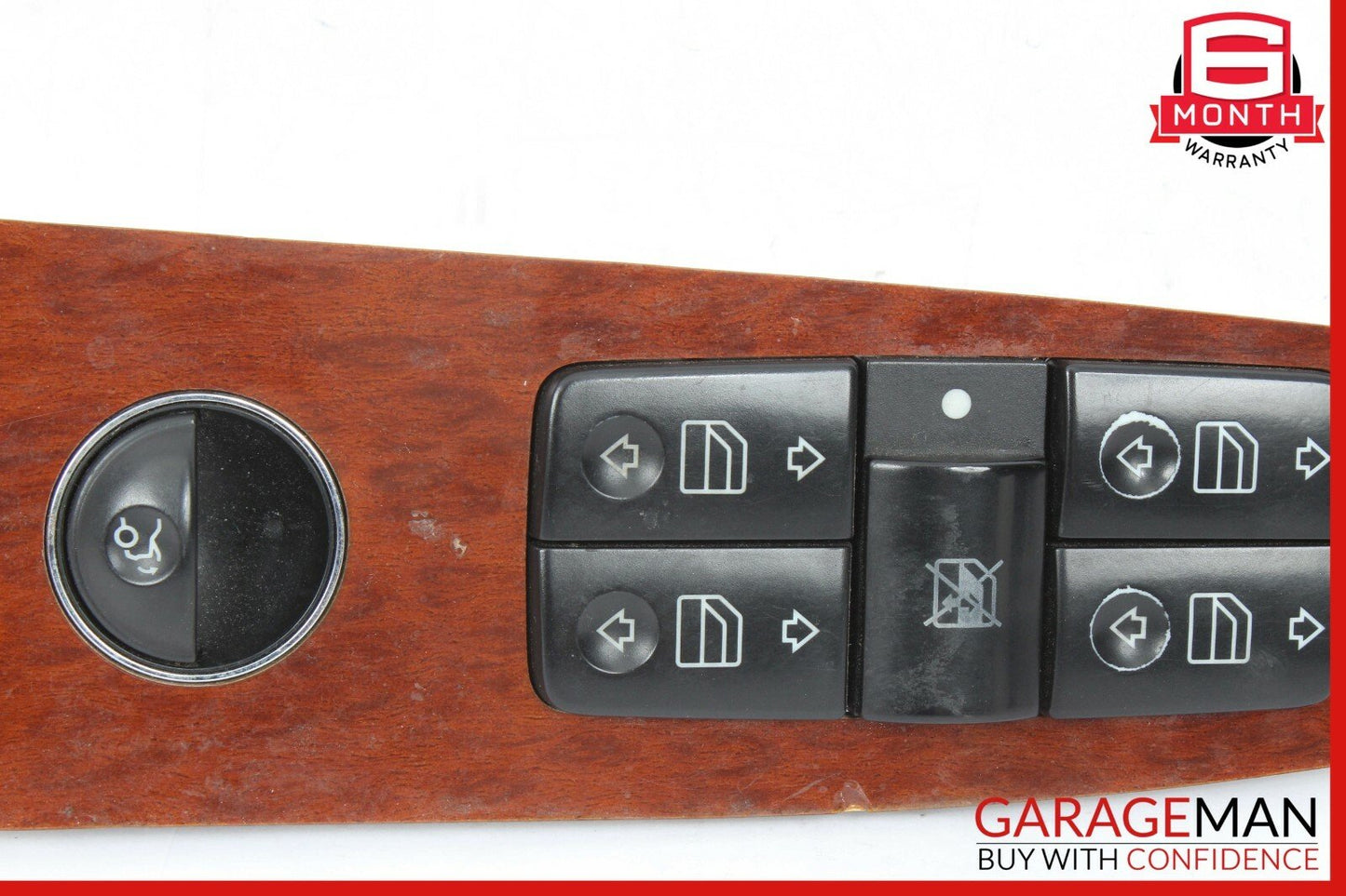 00-06 Mercedes W220 S500 Front Left Driver Side Master Window Switch Trim Wood