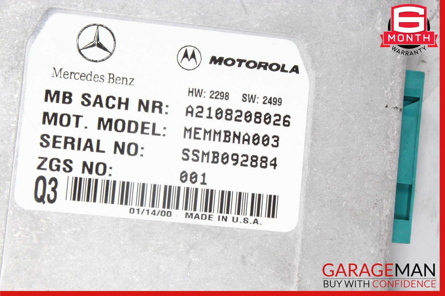 00-06 Mercedes W220 S500 CL500 Motorola Telephone Phone Voice Control Module OEM