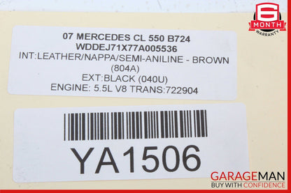 07-10 Mercedes W216 CL550 S63 AMG Front Right / Left Seat Contour Control Module