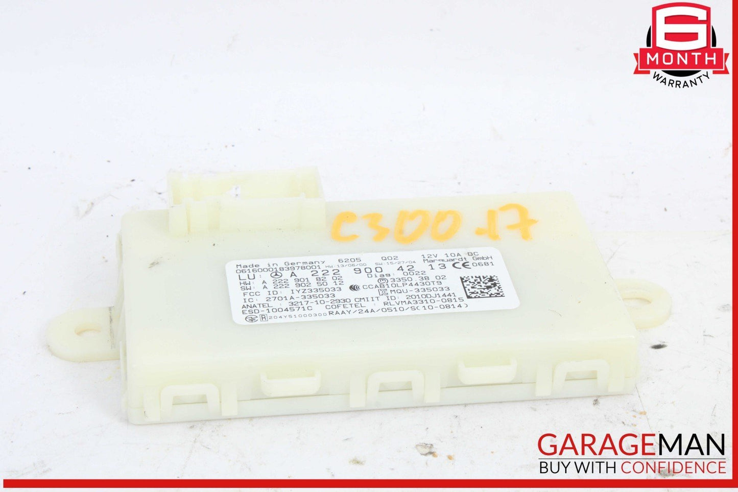 14-19 Mercedes W205 C300 4MATIC GLC350 Keyless Go Entry Control Module Unit OEM