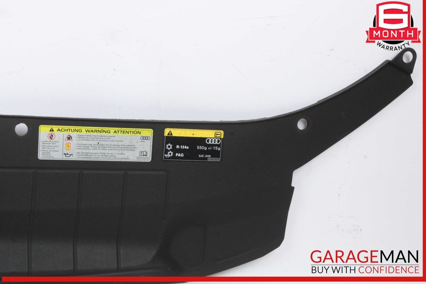13-17 Audi Q5 SQ5 Front Engine Upper Slam Panel Cover Black 8R0807081A OEM