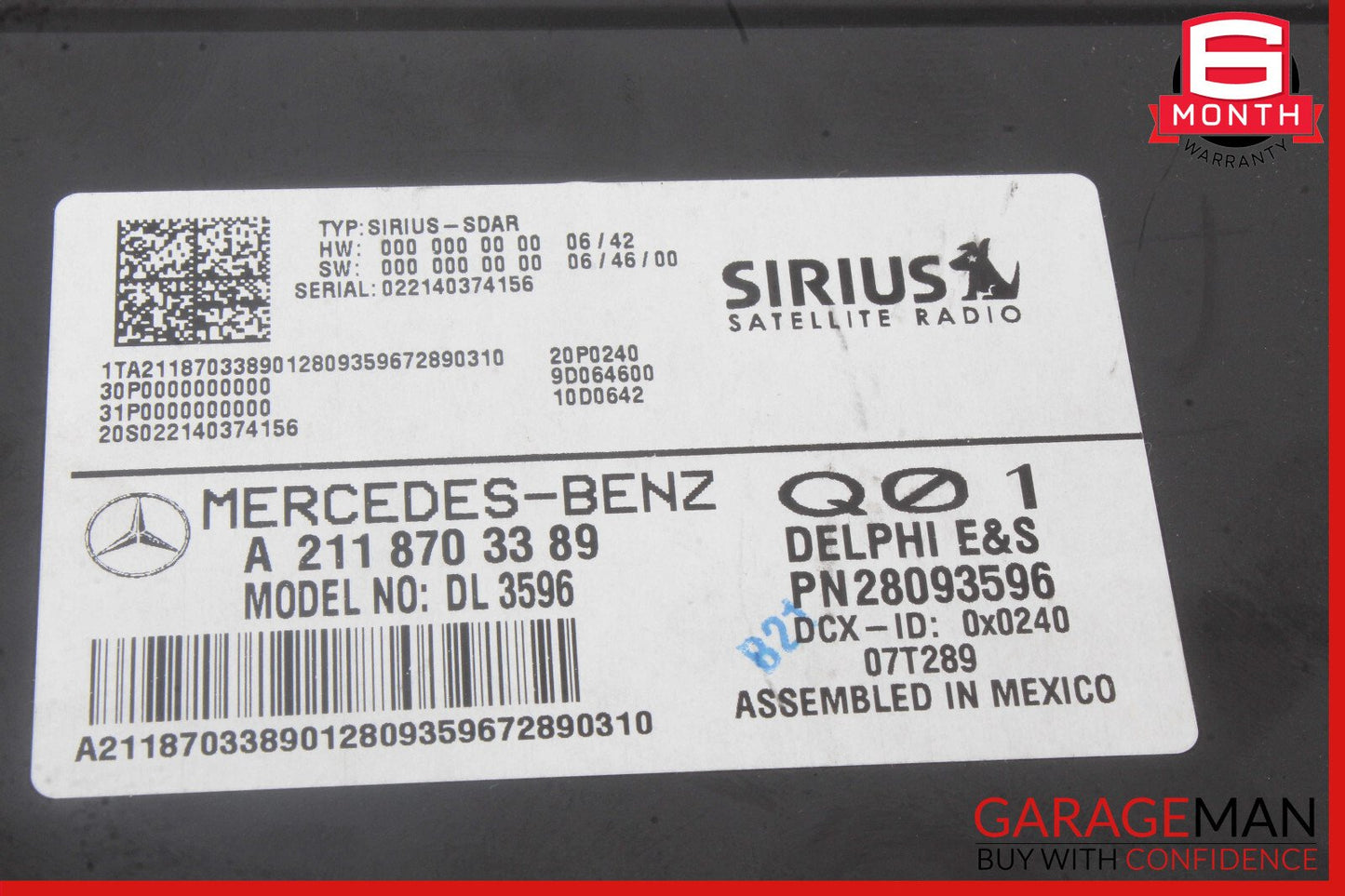 Mercedes W251 R350 GL450 ML350 Sirius Satellite Radio Receiver Module OEM