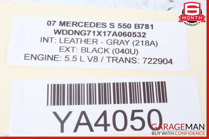 07-09 Mercedes W221 S550 S65 AMG Rear Left Or Right Side Door Control Module OEM