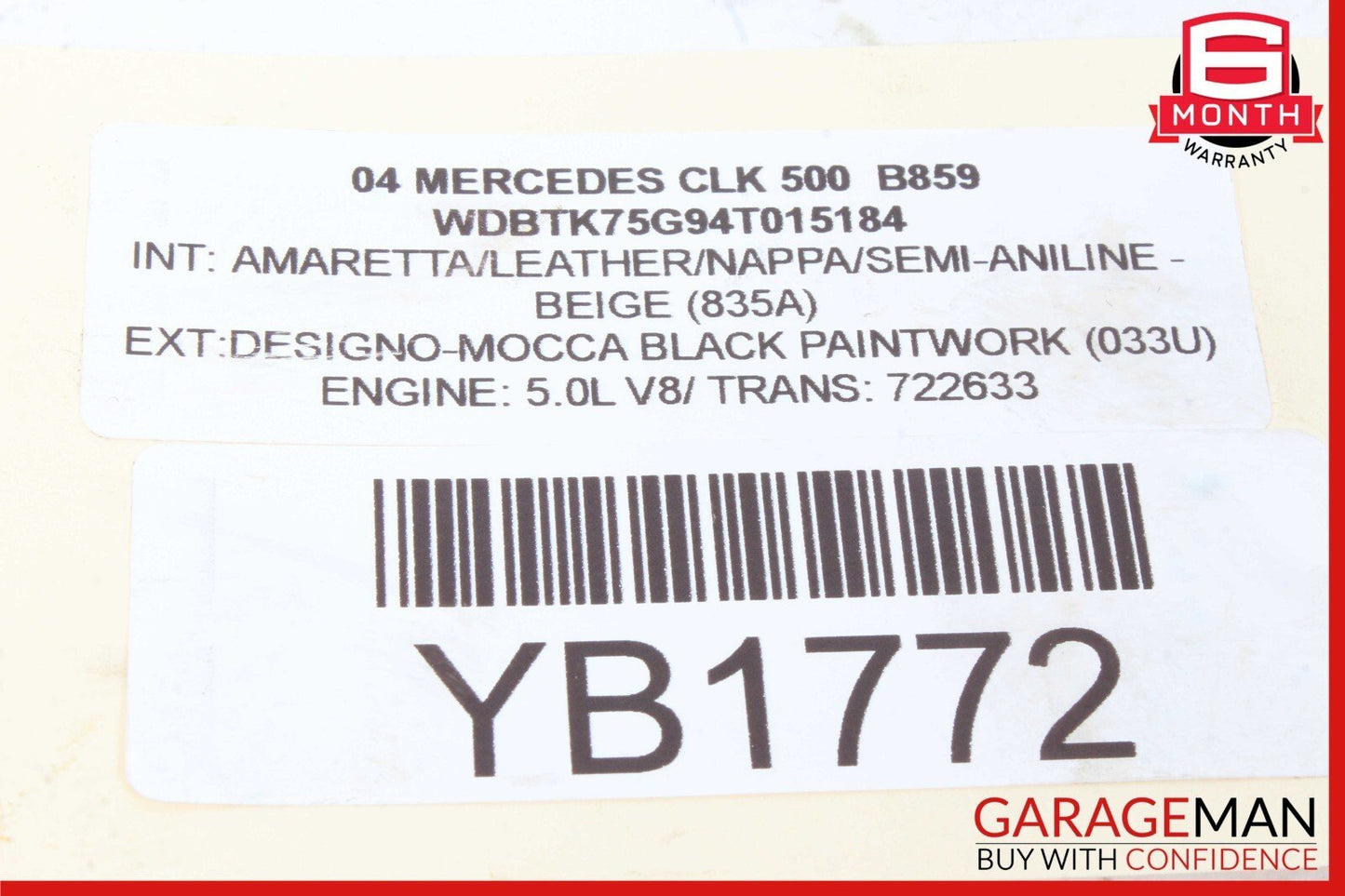 03-09 Mercedes W209 CLK350 CLK500 Front Top Roof Lock Latch 2097700026 OEM