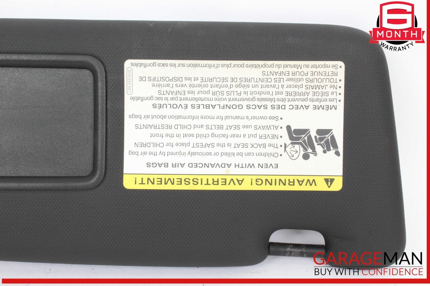 2014-2018 Audi A4 Front Right Passenger Side Sun Visor Sunvisor Black 8H0010501