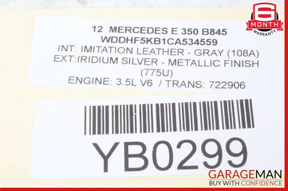 2012 Mercedes W212 E350 Sedan Owner's Operator Maintenance Manual Book OEM