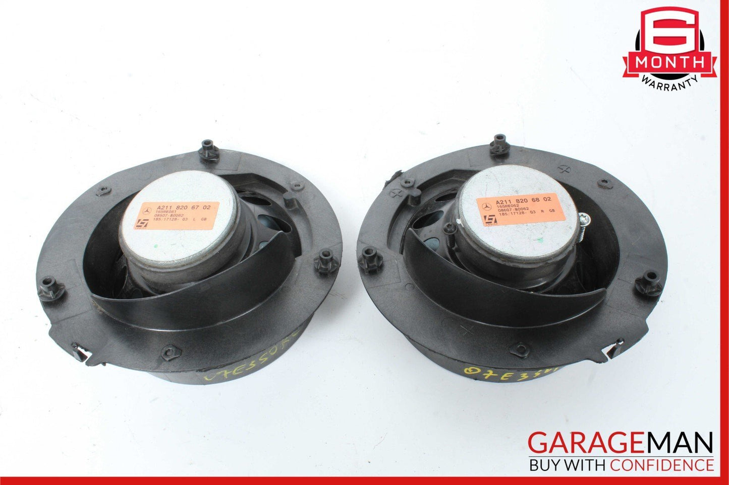 07-09 Mercedes W211 E350 E63 AMG Rear Left & Right Door Audio Sound Speaker Set