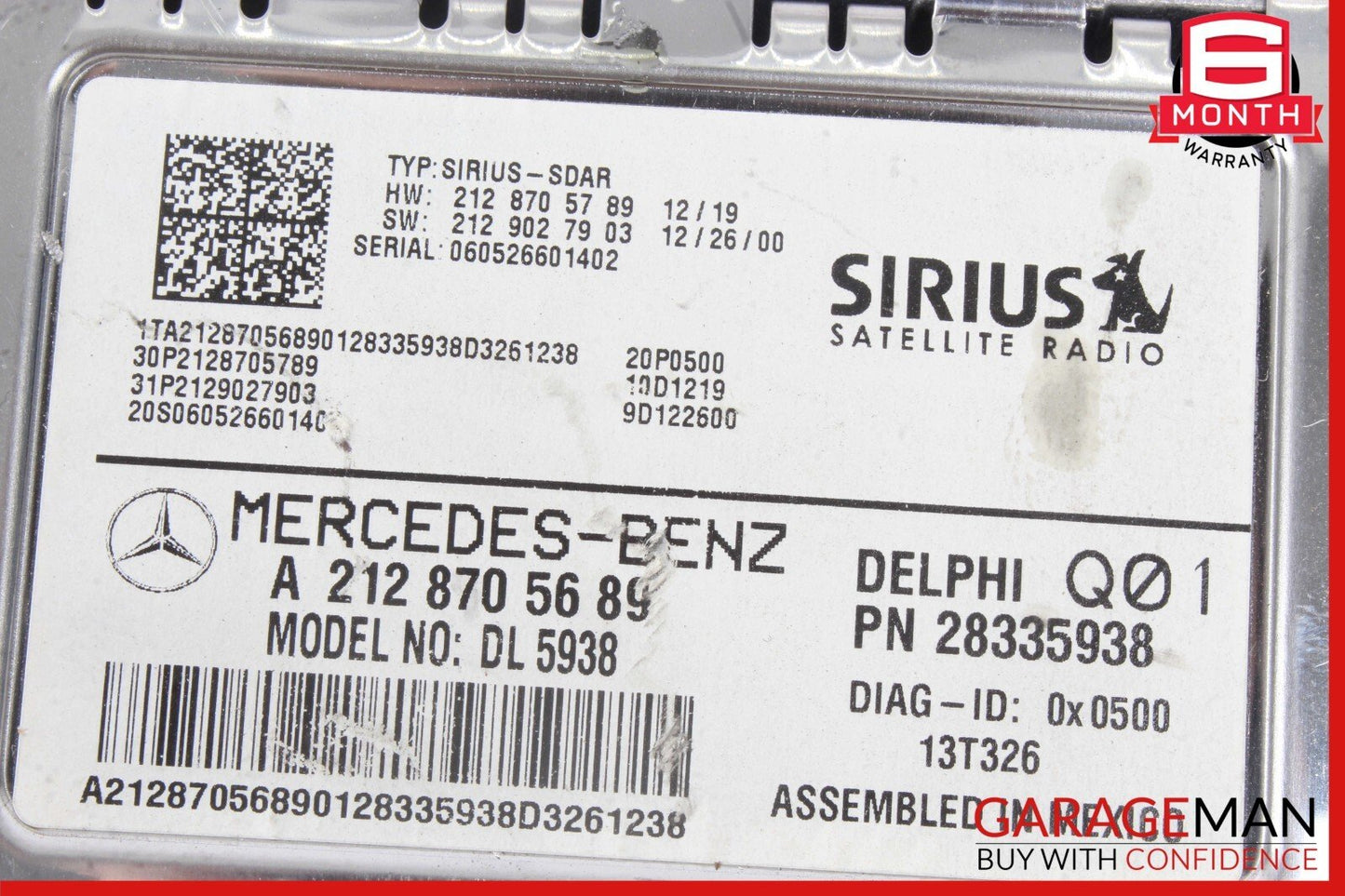 10-17 Mercedes W218 CLS500 C300 Sirius Satellite Radio Receiver Module Unit OEM