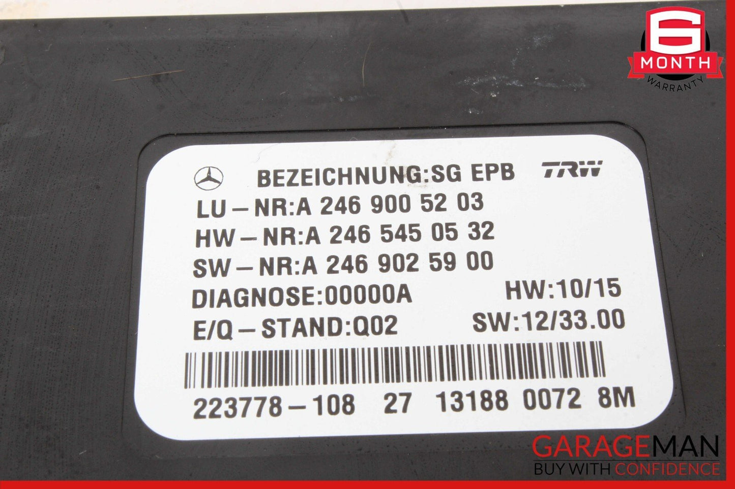 14-18 Mercedes W117 CLA250 Parking Brake Electronic Computer Control Module Unit