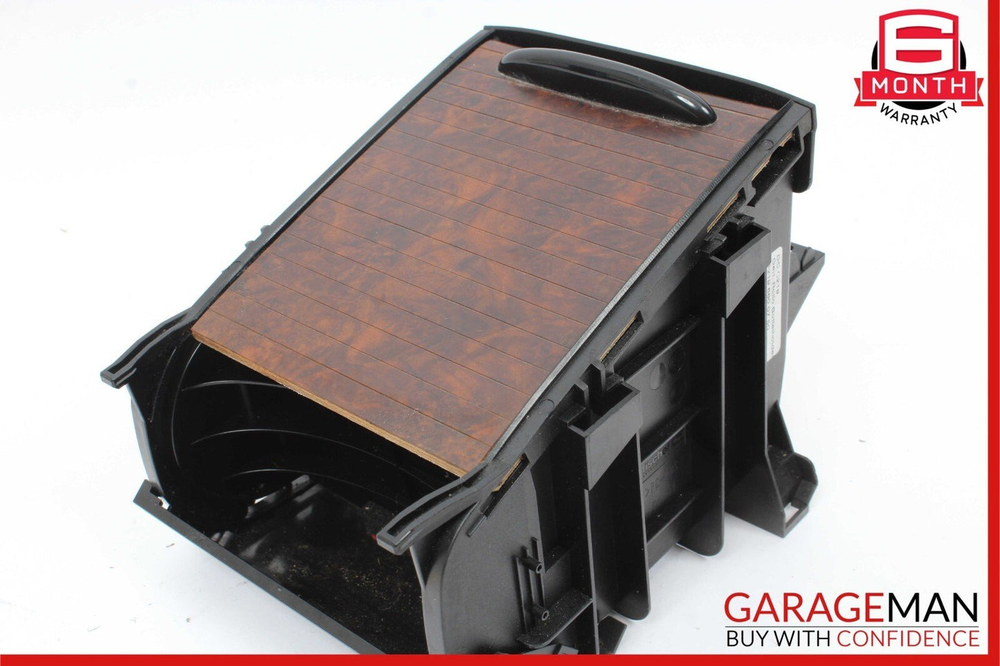 06-11 Mercedes W219 CLS500 Rear Center Console Armrest Cupholder Storage Wood