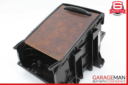 06-11 Mercedes W219 CLS500 Rear Center Console Armrest Cupholder Storage Wood
