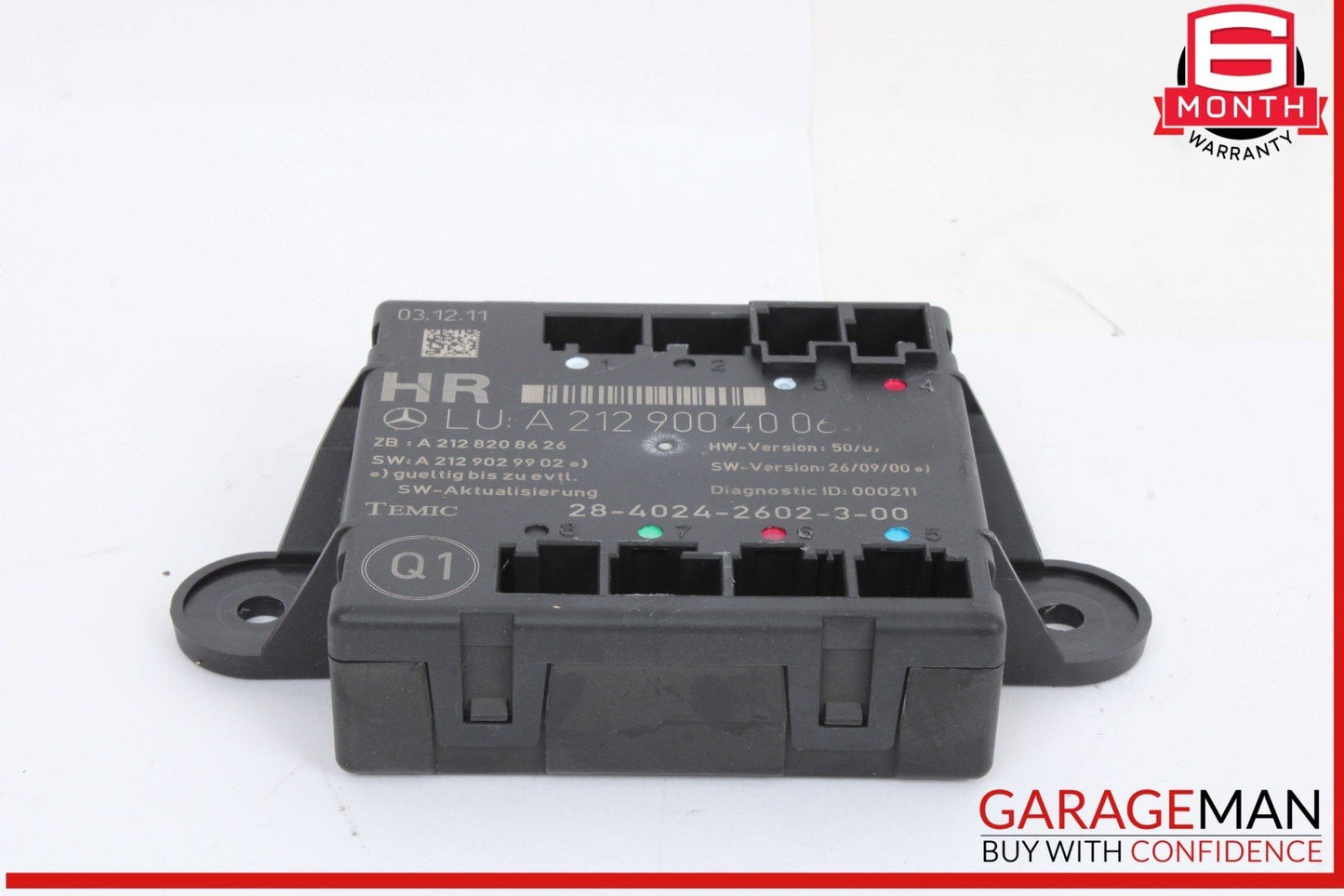 08-18 Mercedes W204 C250 Rear Right Side Door Control Module 2129004006 OEM