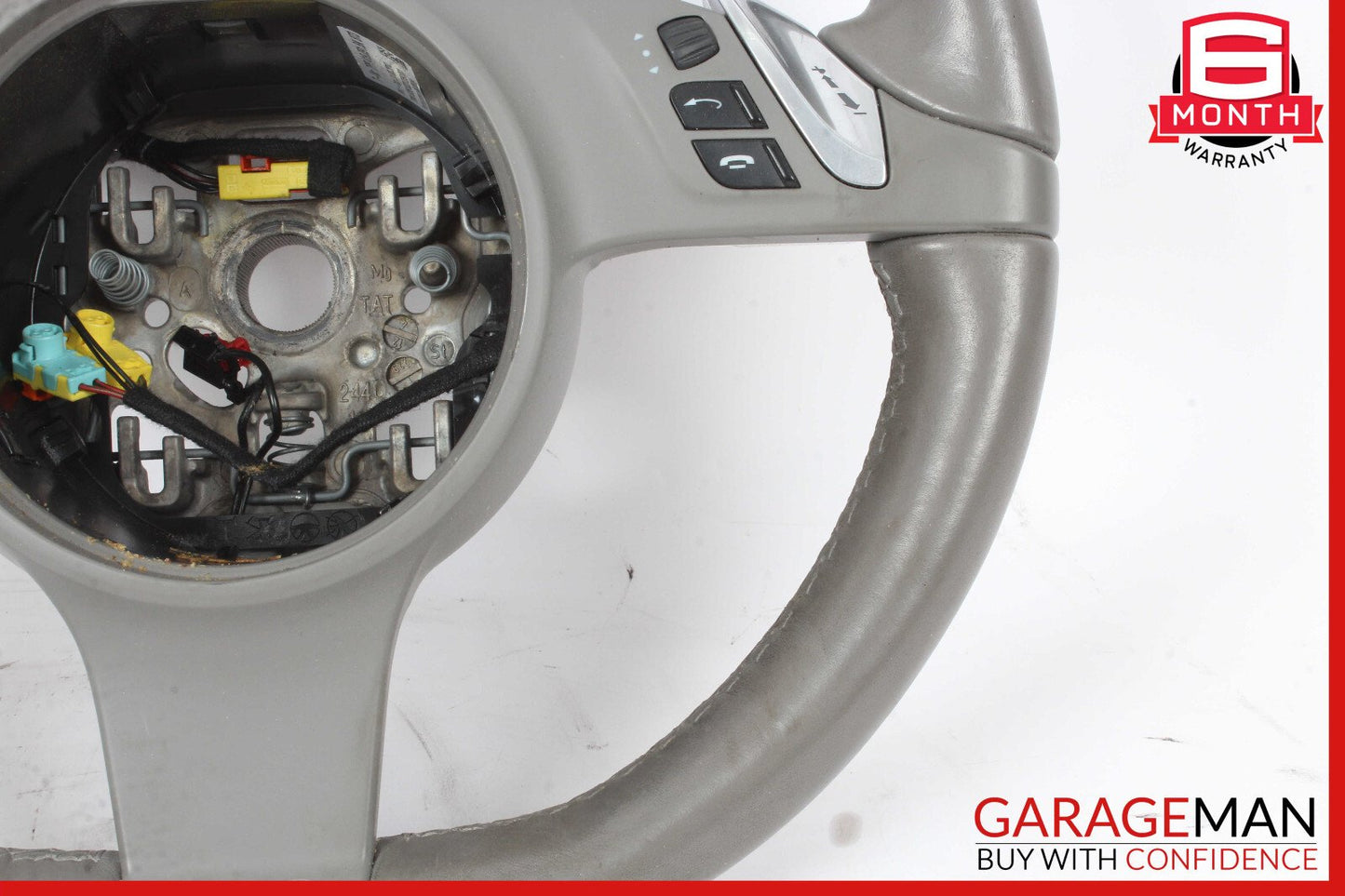 11-14 Porsche Cayenne 958 S Steering Wheel w/ Paddle Shifters Gray OEM