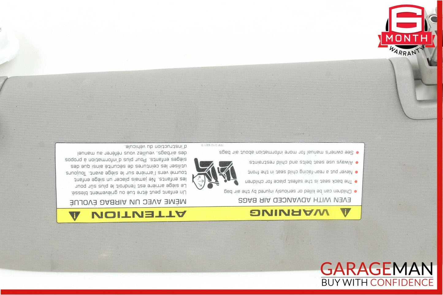 10-15 Porsche Panamera 970 Front Right Passenger Side Sunvisor Sun Visor Shade