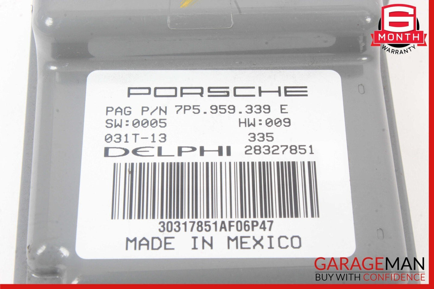 11-17 Porsche Cayenne 958 Front Right Seat Occupant Sensor Module 7P5959339E OEM