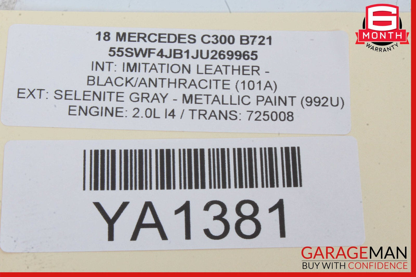 15-18 Mercedes W205 C300 C400 C350e Rear Right Side Door Control Module Unit