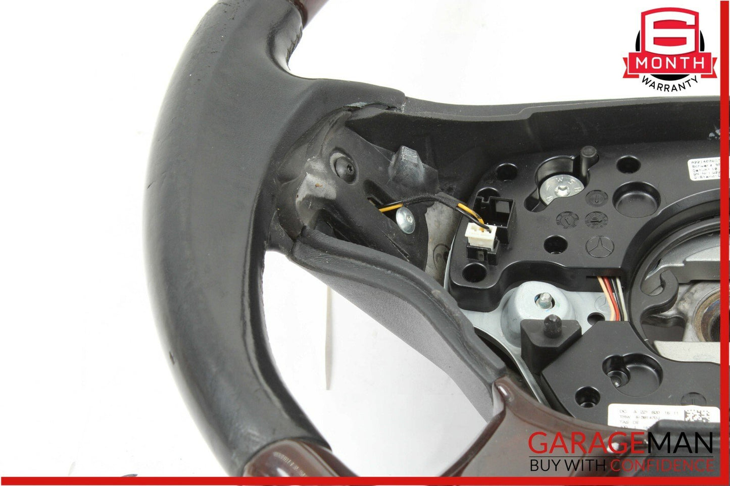 07-10 Mercedes S550 CL550 4 Spoke Steering Wheel w/ Paddle Shifters Black Wood