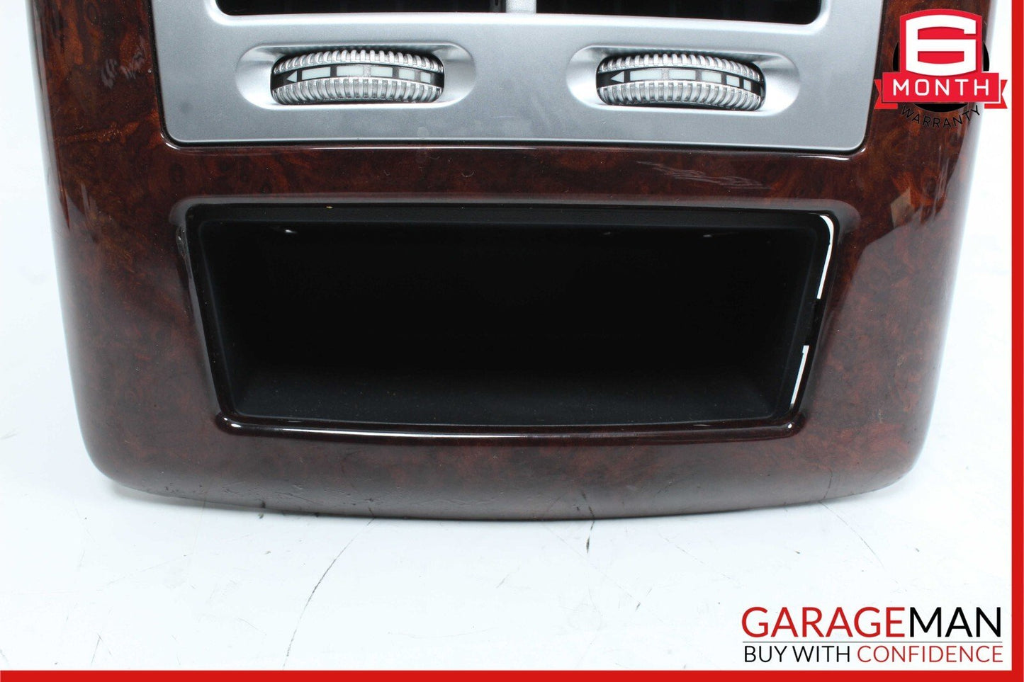 07-13 Mercedes W221 S550 Rear Center Console AC A/C Air Vent Trim Panel Wood OEM