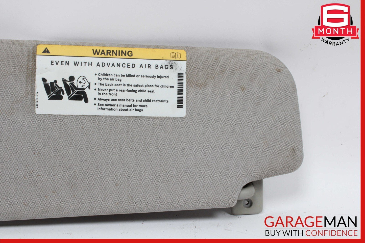 06-11 Mercedes W219 CLS550 Front Right Side Sun Visor Sunvisor Shade Suede Grey