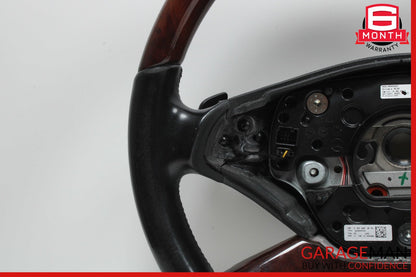 10-13 Mercedes W221 S550 S600 Steering Wheel w/ Paddle Shifters Black Wood OEM